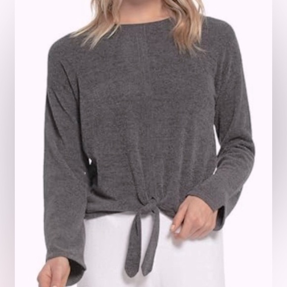 BAREFOOT DREAMS Cozy Chic Ultralite Tie Front Sweater Top Pullover Comfort‎ XL - Picture 1 of 17